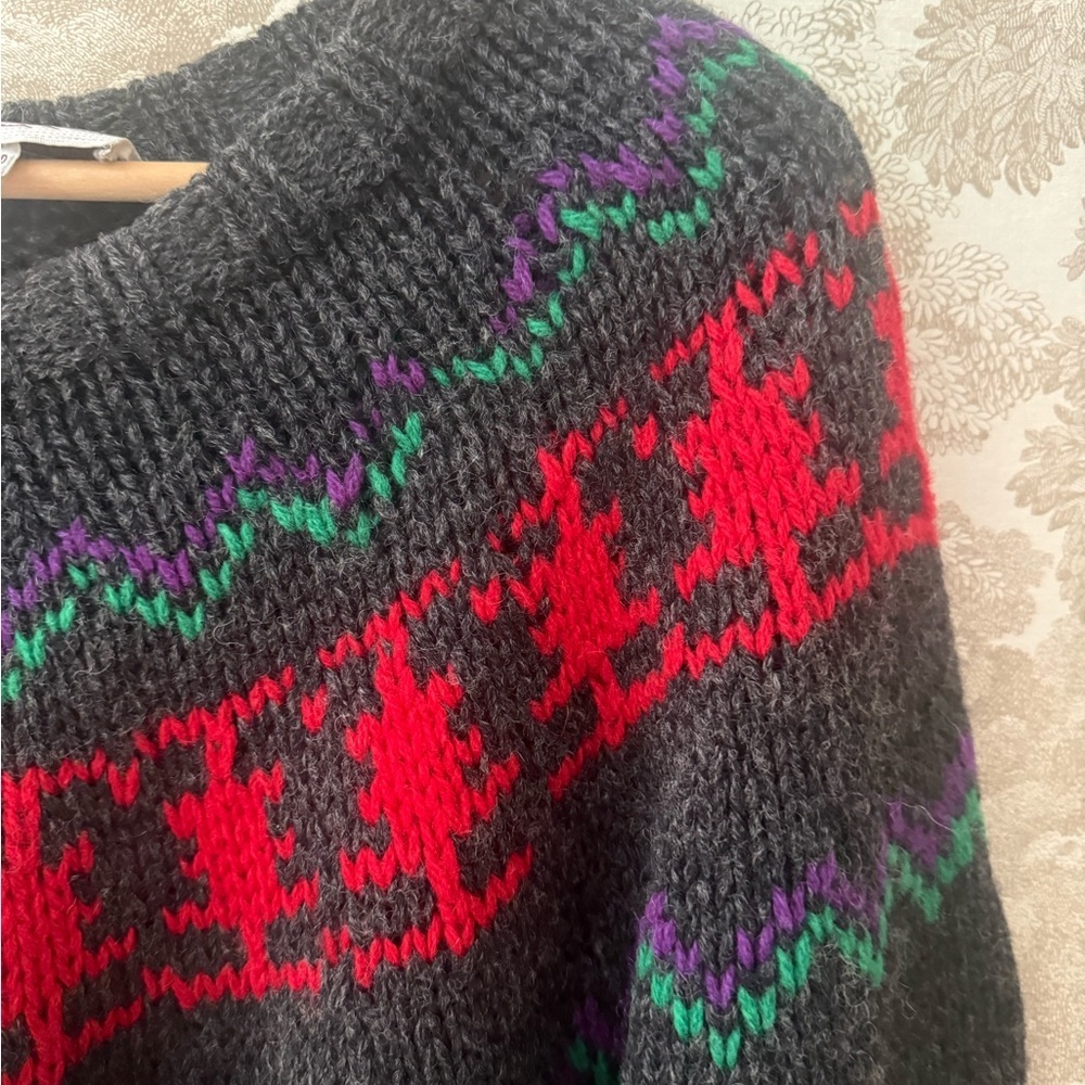 Vintage 100% Wool John Ashford Hand-knit sweater - Picture 4 of 6